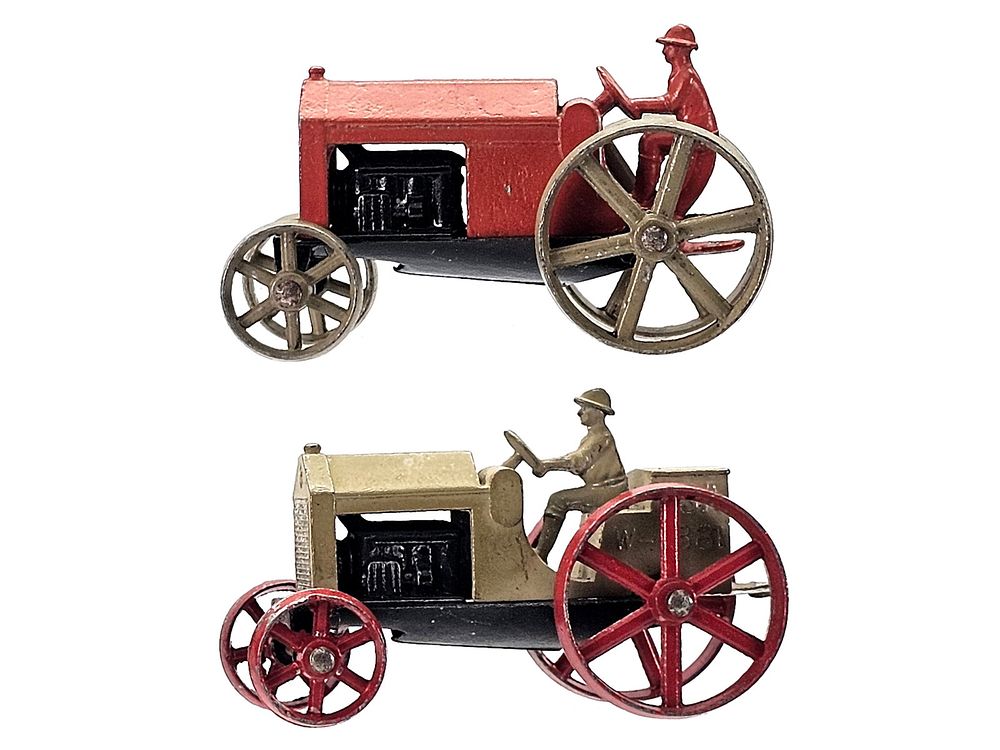 Lot 169: (2) 1930's Tootsietoy Army & Farm Tractor 4654