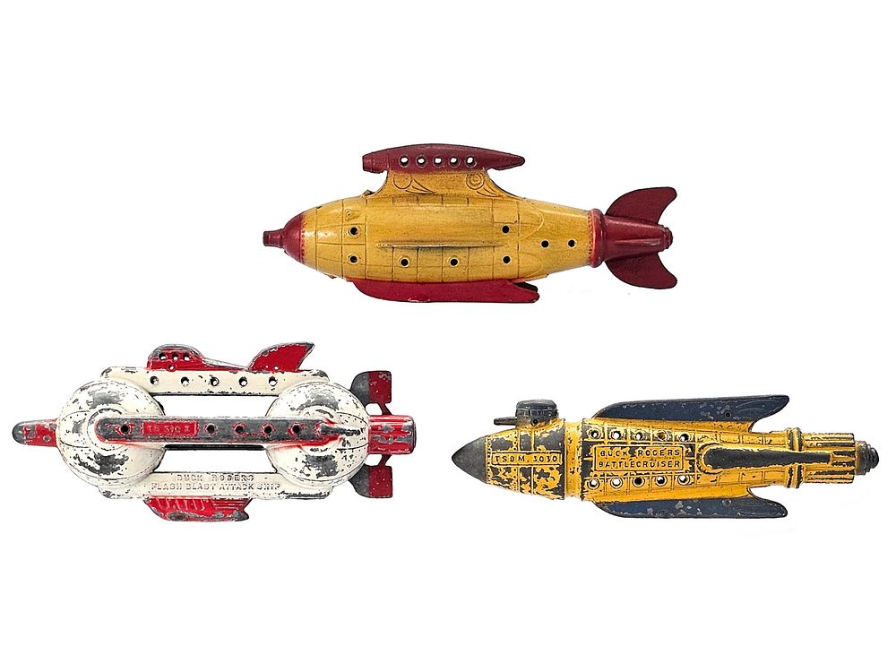 Lot 170: (3) 1937 Tootsietoy Buck Rogers Ships