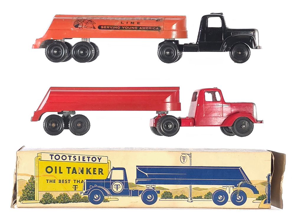 Lot 177: (2) Tootsietoy Diecast Oil Tankers with Box