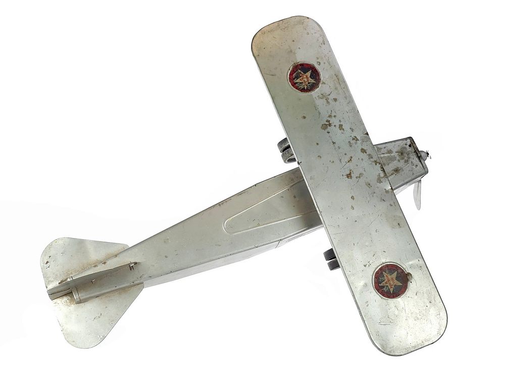 Lot 206: Strauss Pressed Steel No. 200 Tip Top Giant Flyer Airplane