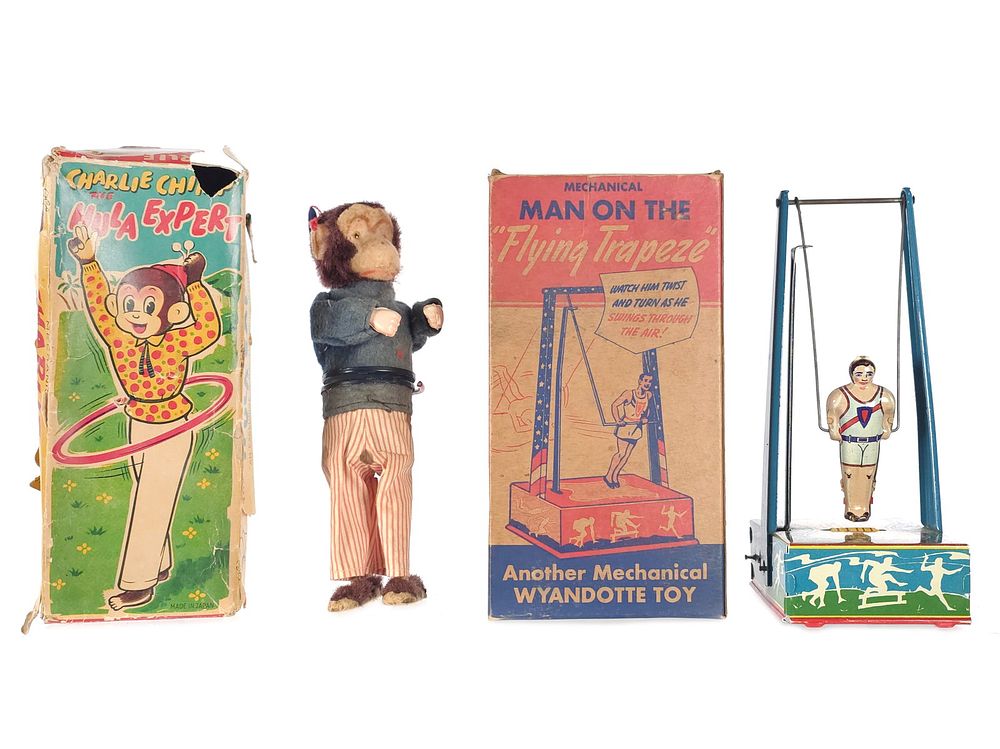 Lot 215: (2) Tin Litho Mechanical Windup Toys Boxed