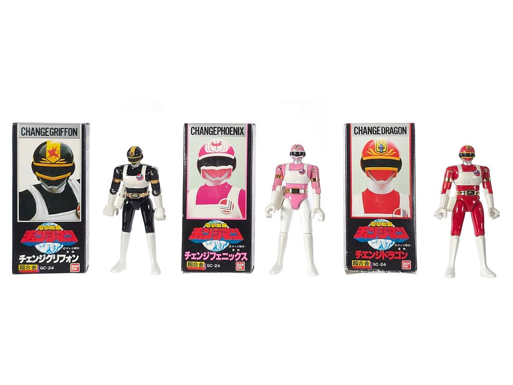 Lot 228: (3) Bandai Changeman Griffin/Dragon/Phoenix Chogokin Boxed
