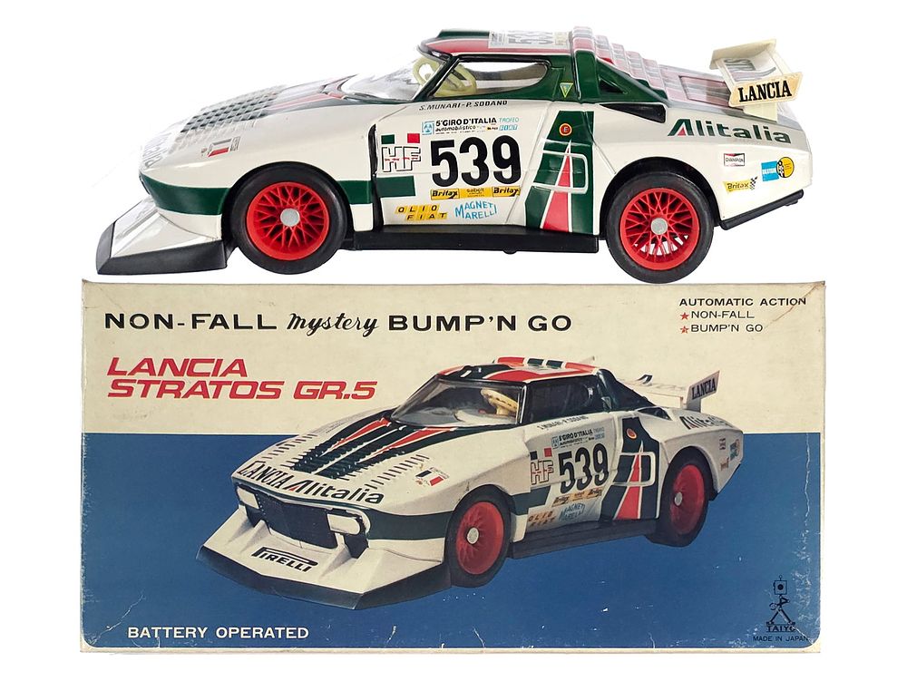 Lot 241: Taiyo Tin Litho Battery Operated No. 7856 Lancia Stratos GR.5 Boxed