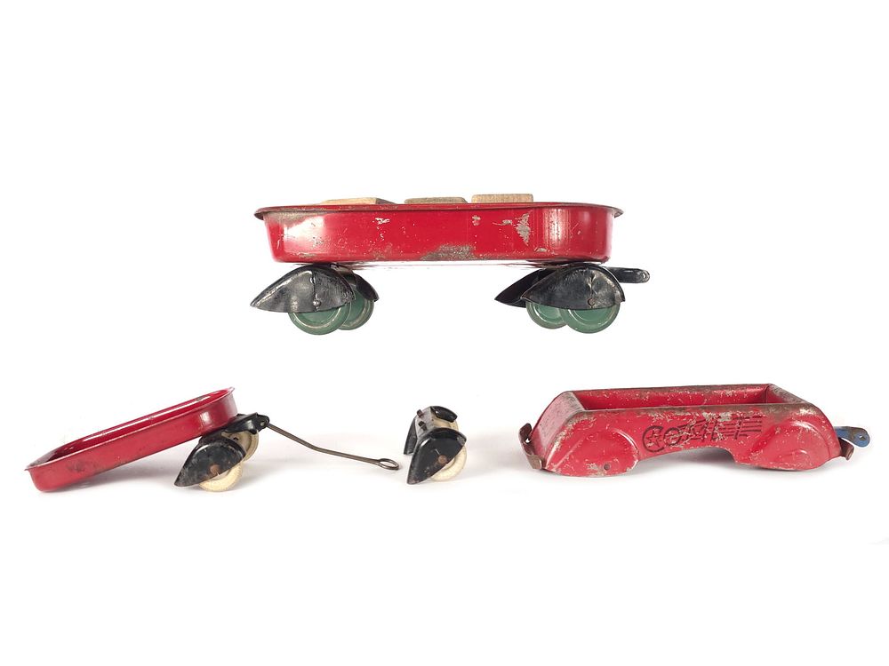 Lot 242: (3) Pressed Steel Wyandotte Comet Wagon & Regular Wagons