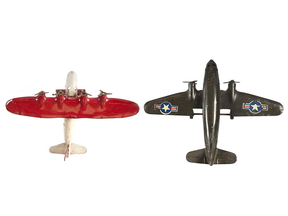 Lot 250: (2) Pressed Steel Airplanes Marx & Wyandotte