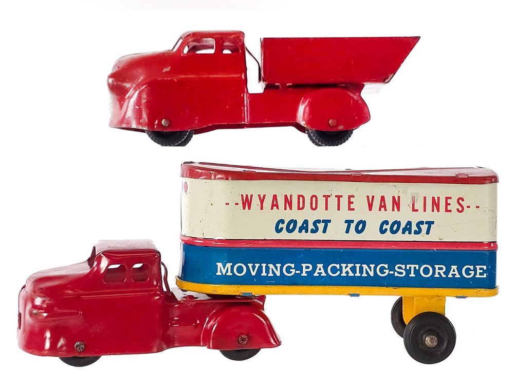 Lot 257: (2) Wyandotte Pressed Steel Delivery Trucks