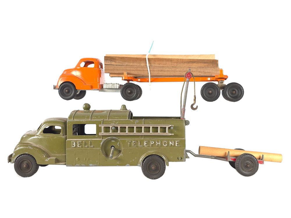 Lot 265: (2) Hubley Pressed Steel Lumar Truck & Bell Telephone Truck