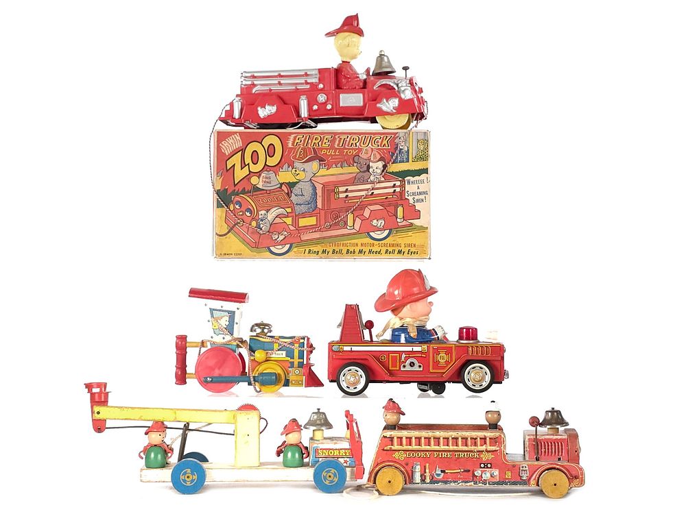 Lot 284: (5) Kids Toy Fire Truck Group Lot