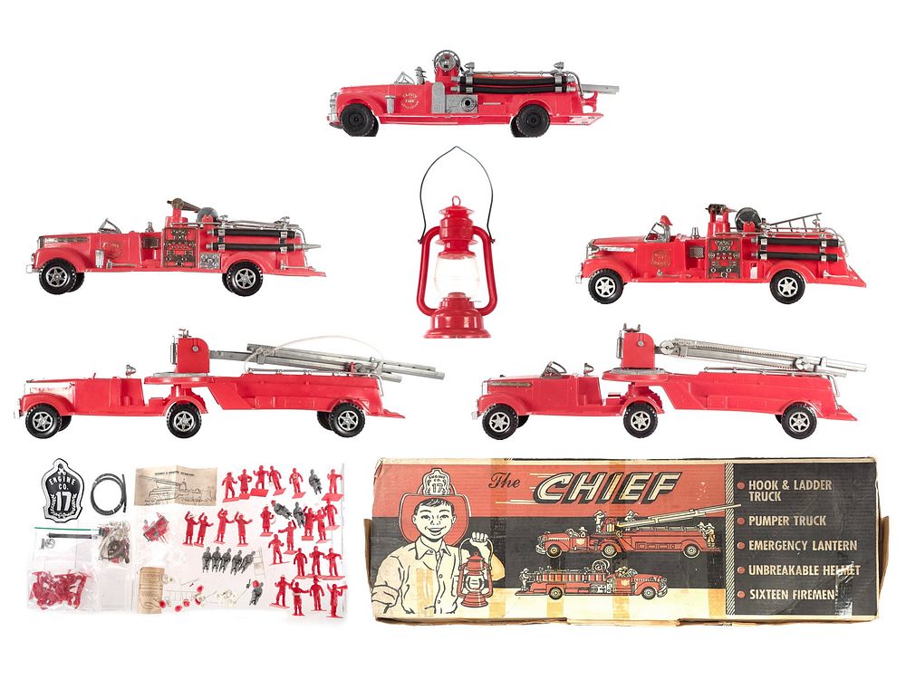 Lot 297: (2) Express Container Corp. Fire Chief Sets with Boxes