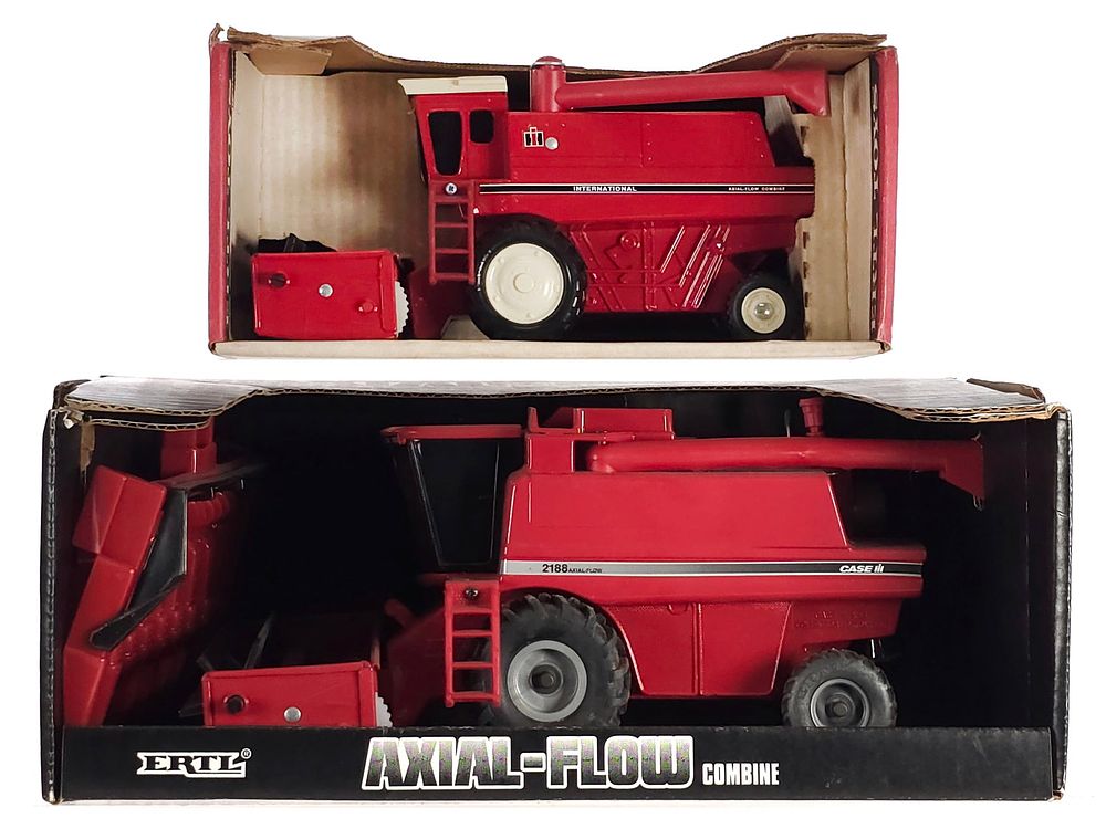 Lot 310: (2) Ertl Combines Axial-Flow Case 2188 & International Harvester NMIB