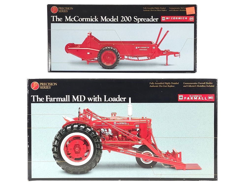 Lot 317: Ertl Farmall MD Tractor w/Loader & McCormick 200 Spreader MIB 1:16 Scale