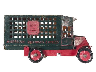 Marx Tin Prototype American Railway Express Truck. A rare hand-painted prototype, this Marx tin 