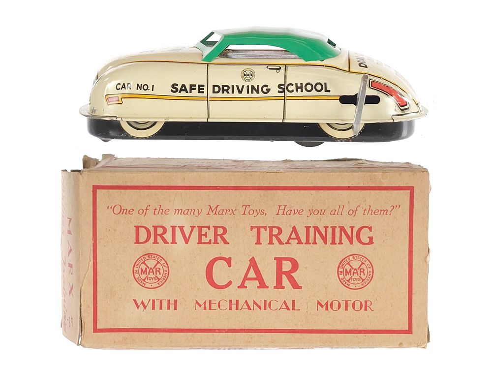 Lot 159: Marx Driver Training Tin Litho Windup Car with Box