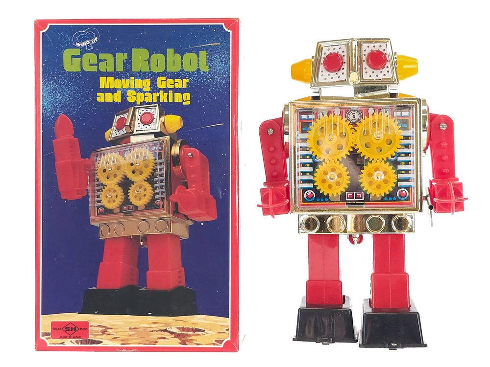 Lot 238: Horikawa Gear Robot Windup Boxed, Japan
