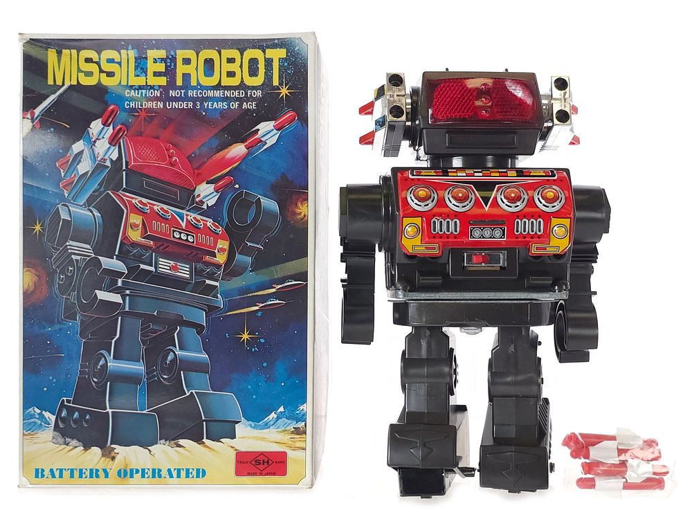 Lot 242: Scarce Missile Robot by Horikawa S.H. Boxed, Japan