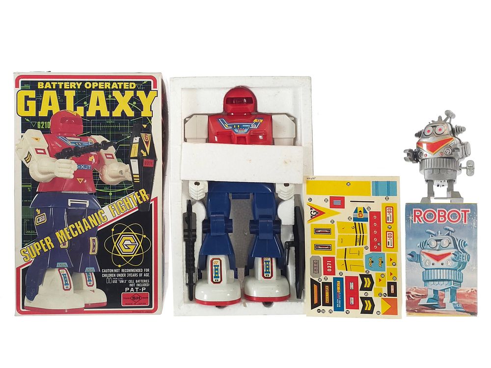 Lot 255: (2) Horikawa Galaxy Robot and Windup Grey Robot Boxed