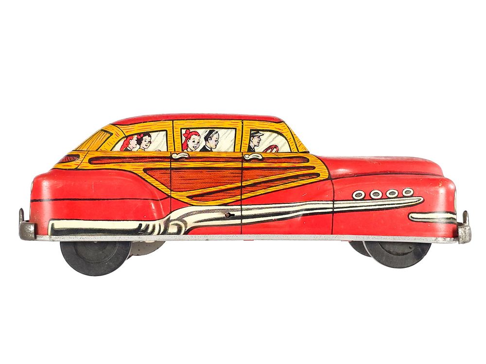 Lot 279: Wolverine Pressed Steel Chrysler Woody Wagon Push Down