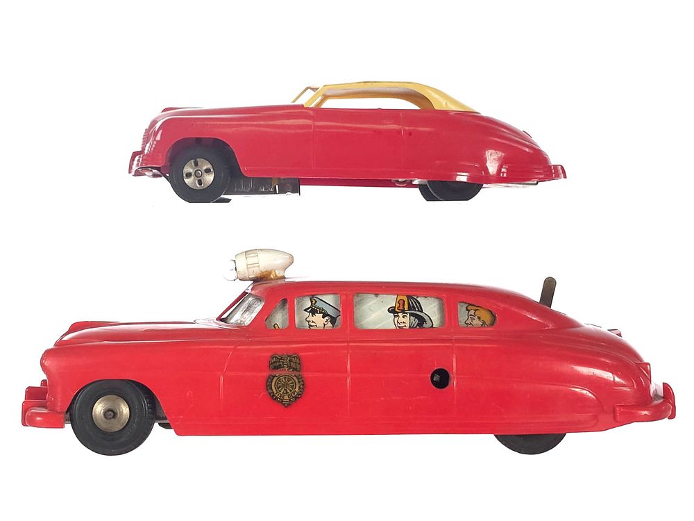Lot 301: (2) Marx Plastic Fire Chief Cars