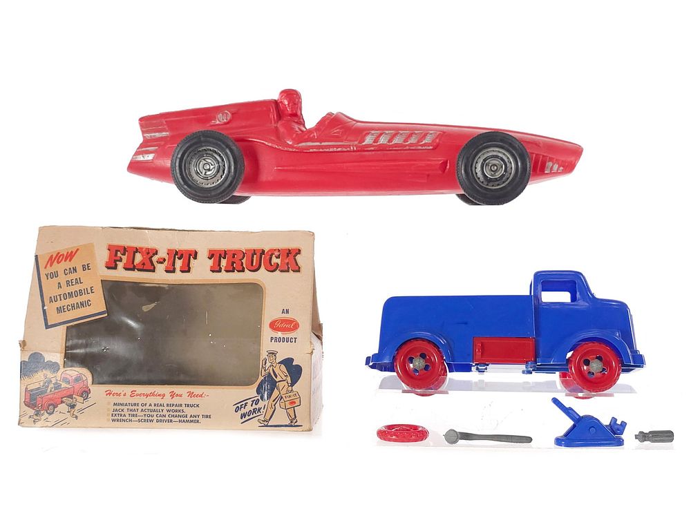 Lot 330: (2) Ideal No. FT100 Fix-It Truck Boxed & Empire Racer