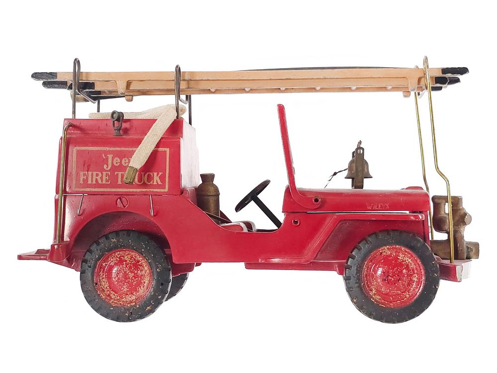 Lot 334: AL-Toy Willys Jeep Fire Truck Diecast