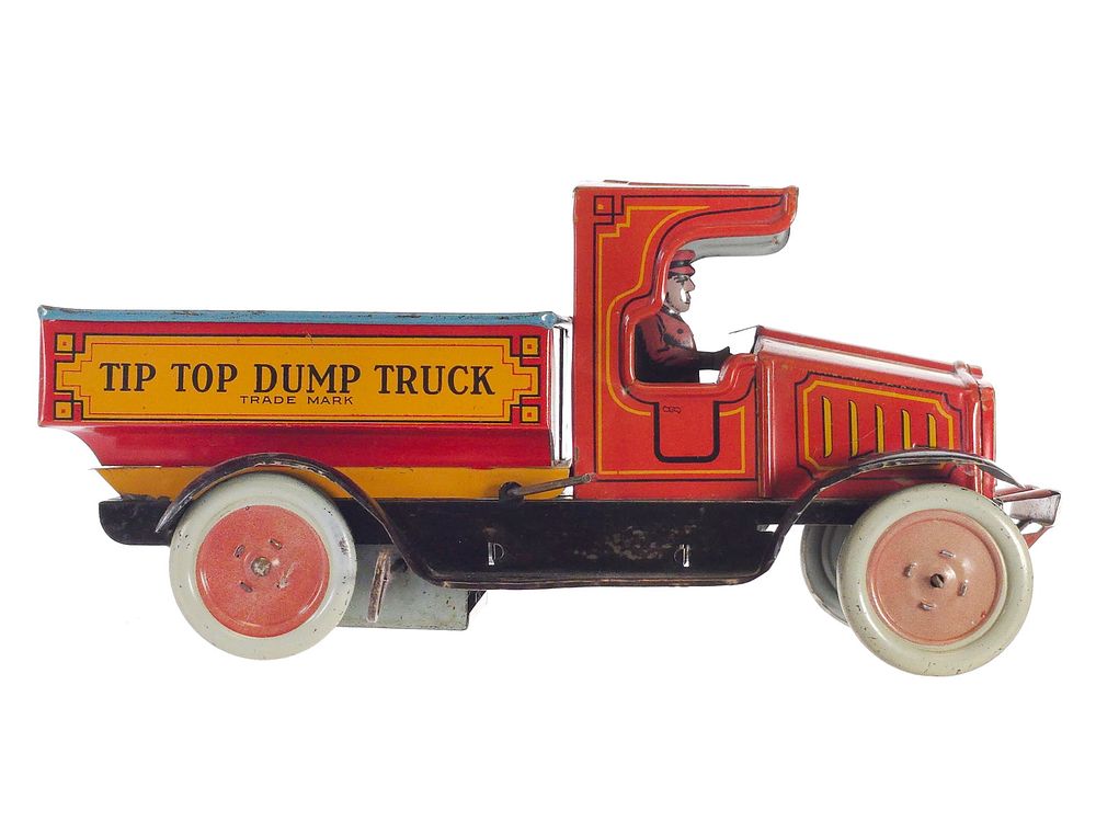 Lot 352: Strauss Tin Litho Tip Top Dump Truck Windup