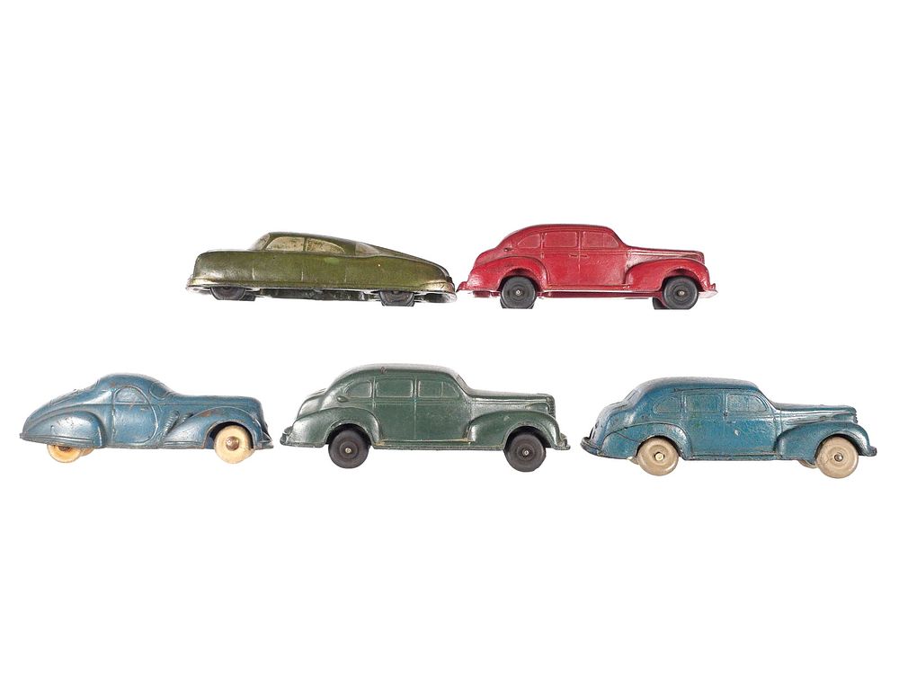 Lot 361: (5) Rubber Cars Arcor, Sun Rubber & Auburn Rubber