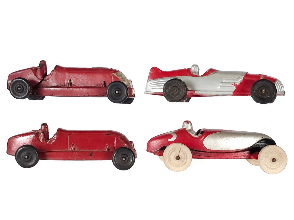 Lot 365: (4) Rubber Race Cars Arcor, Sun Rubber & Auburn Rubber