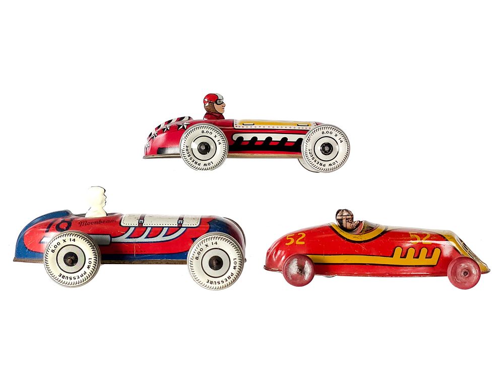 Lot 370: (3) Lupor & J. Chein Tin Litho Race Cars