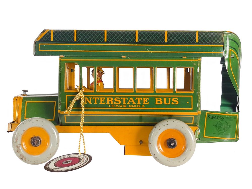 Lot 383: Strauss No. 98 Interstate Bus Tin Litho Windup