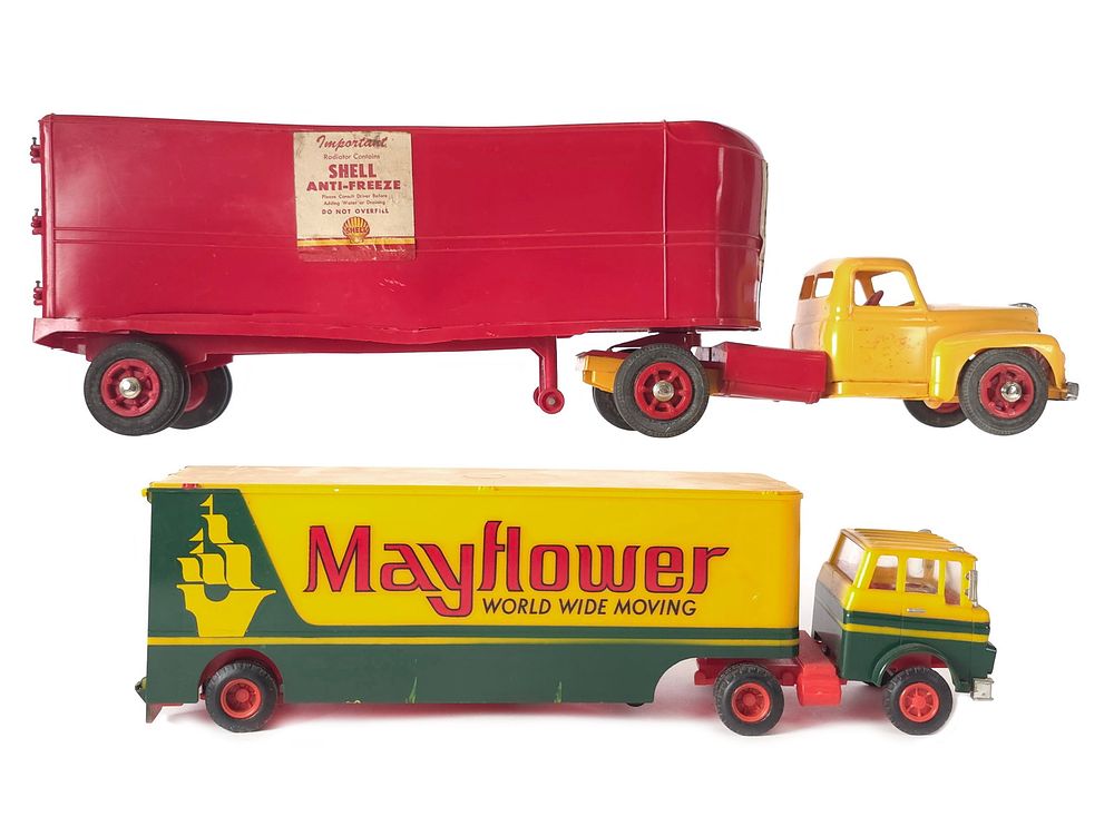 Lot 386: (2) Private Label Semis: Shell & Marx Mayflower Trucks