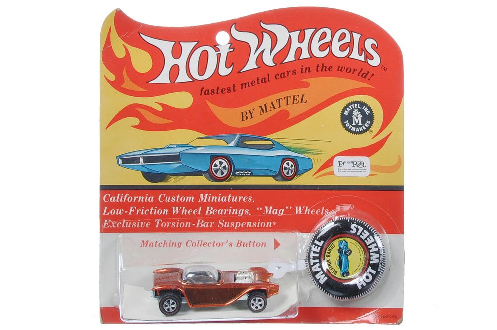 Lot 389: Hot Wheels Redlines 1968 Orange U.S. Beatnik Bandit Carded by Mattel Toys