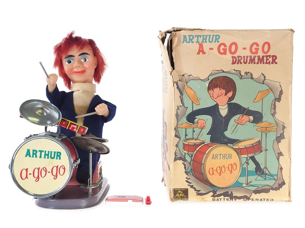 Lot 403: Alps Arthur A-Go-Go Drummer Battery-Operated Ringo Boxed