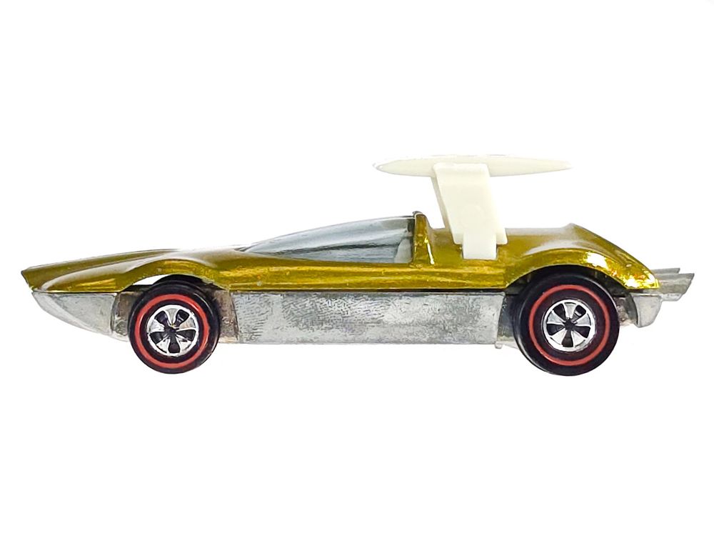 Lot 389B: Hot Wheels Redlines 1970 Yellow U.S. Swingin' Wing by Mattel Toys