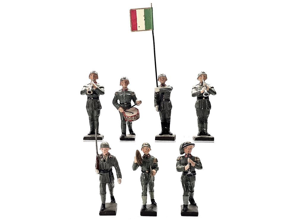 Lot 163: (7) Lineol Italian Military Band Soldiers