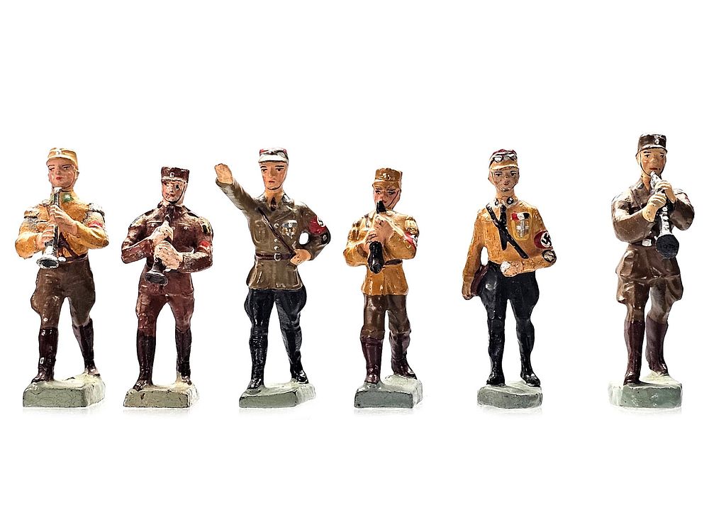 Lot 166: (6) Lineol/Elastolin/Gloria NSDAP Band Figures
