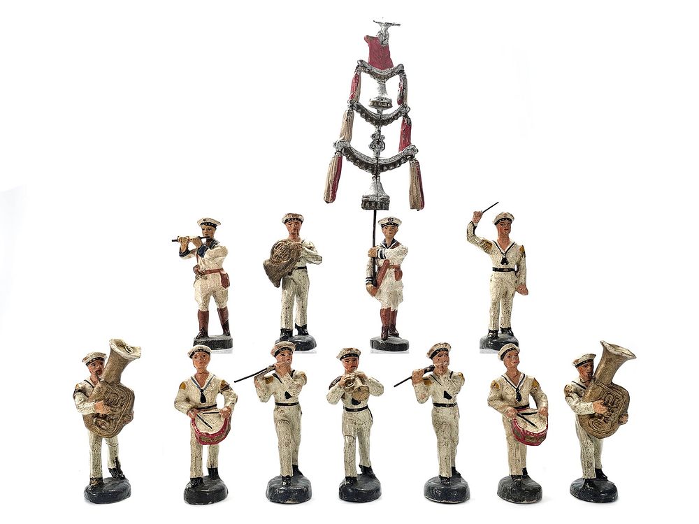 Lot 171: (11) Elastolin/Lisanto German Kriegsmarine Navy Band Figures
