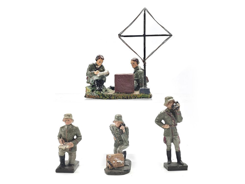 Lot 208: (4) Lineol German Wehrmacht Field Radio & Signals Teams