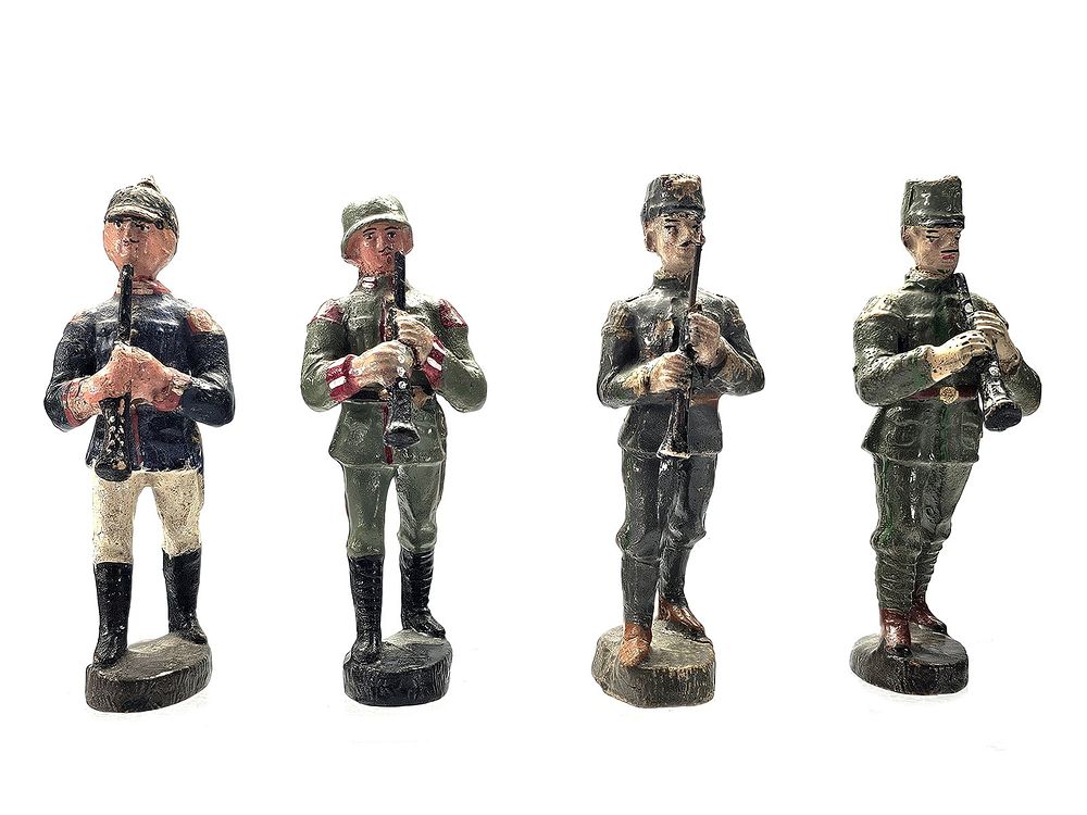Lot 210: (4) Elastolin Mixed European Infantry Musicians