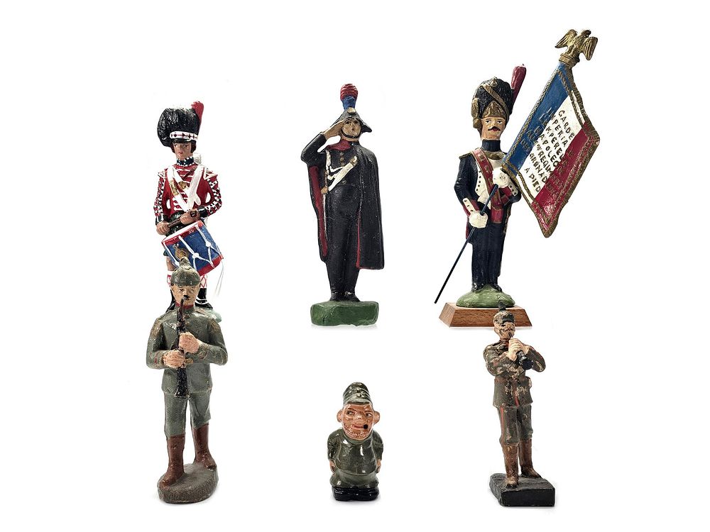 Lot 213: (6) Durso/Elastolin Mixed Napoleonic Imperial Guard & Infantry Grouping