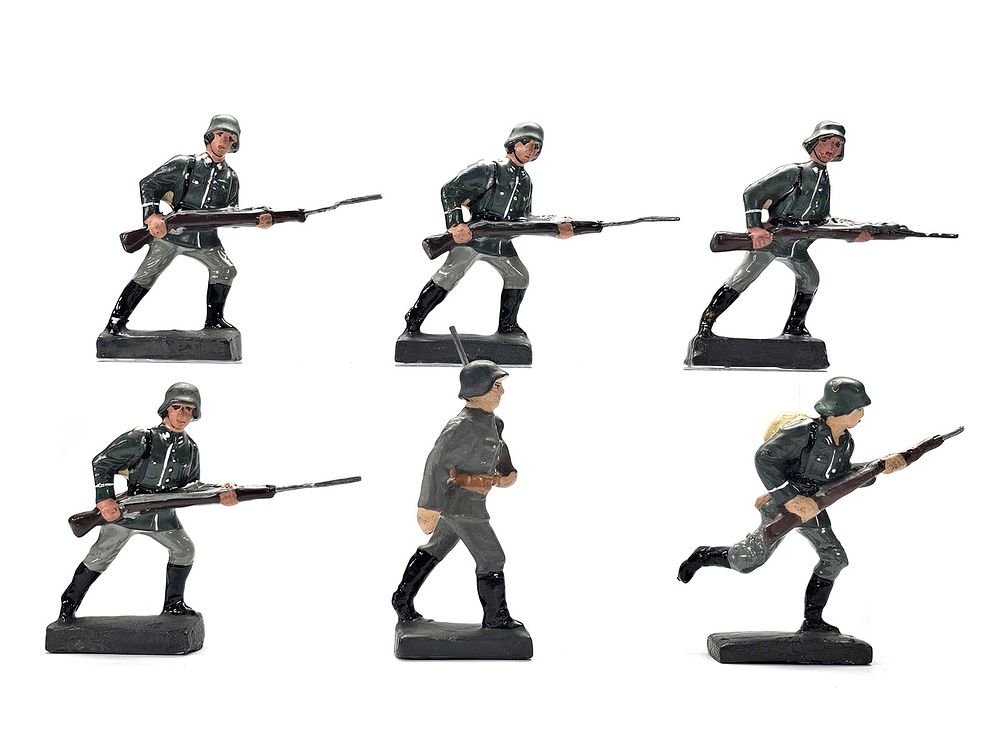 Lot 225: (6) Lineol/Leyla German Wehrmacht Combat Infantry