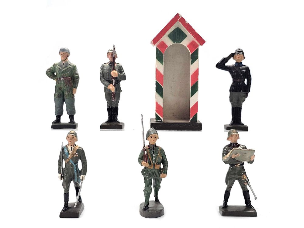 Lot 227: (6) Lineol/Elastolin Italian & German Mixed Infantry Lot