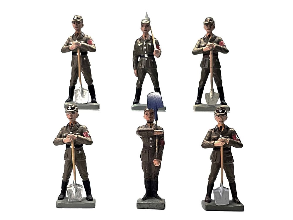 Lot 237: (6) RK/Lineol German NSDAP Reichsarbeitsdienst Labour Service Figures