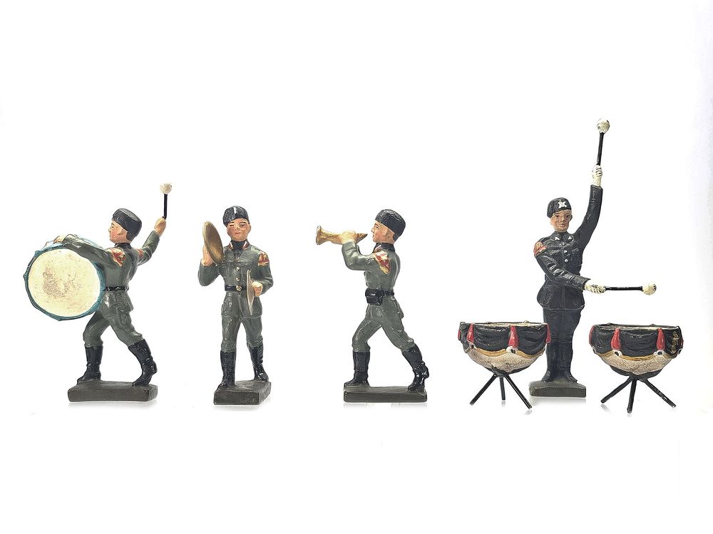 Lot 253: (4) Lineol Italian Royal Army Military Band & Timpani Setup