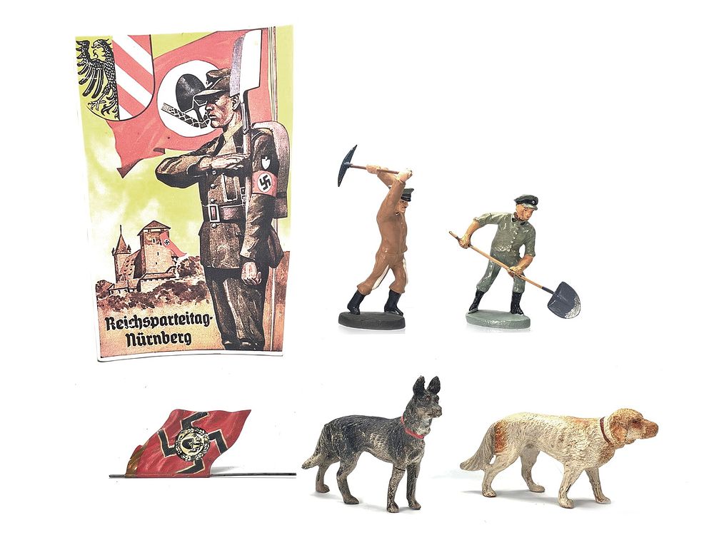 Lot 271: (6) Elastolin German RAD Labor Service & Prisoner of War Figures