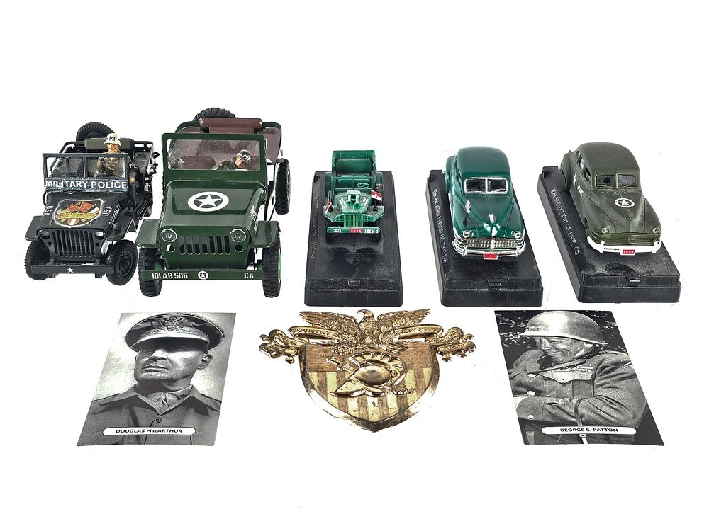 Lot 278: (6) Solido US Army Command Vehicles & General Staff Ephemera Lot
