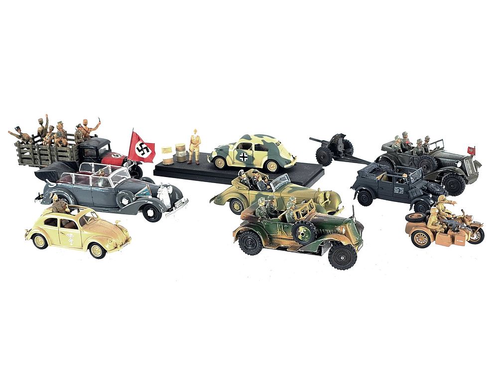 Lot 280: (10) Rio & Model Box Wehrmacht Transport, Afrikakorps Volkswagen & Artillery