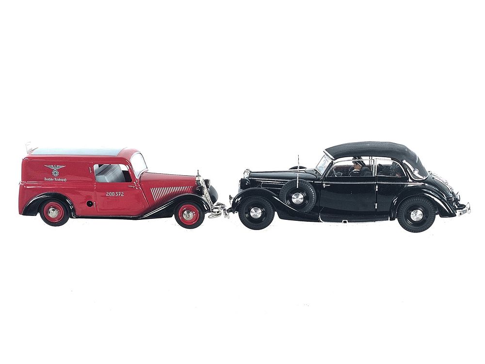 Lot 293: (2) Schuco & Ricko German Reichspost Delivery Van & Horch 930V Staff Car