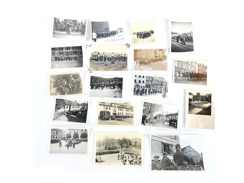 Lot 295: (24) 1940s Wehrmacht & Waffen-SS Musikkorps Parade Snapshot Photo Lot