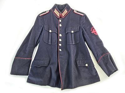 Third Reich Paulusbrunn Fire Protection Police Service Tunic. A rare wartime German 