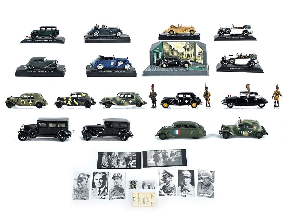 Lot 298: (17) Vitesse/Solido/Rio WWII Military Vehicles & Historical Figure Collection